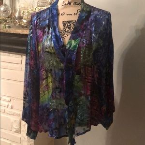 Multicolored Sheer Blouse by Chic’s